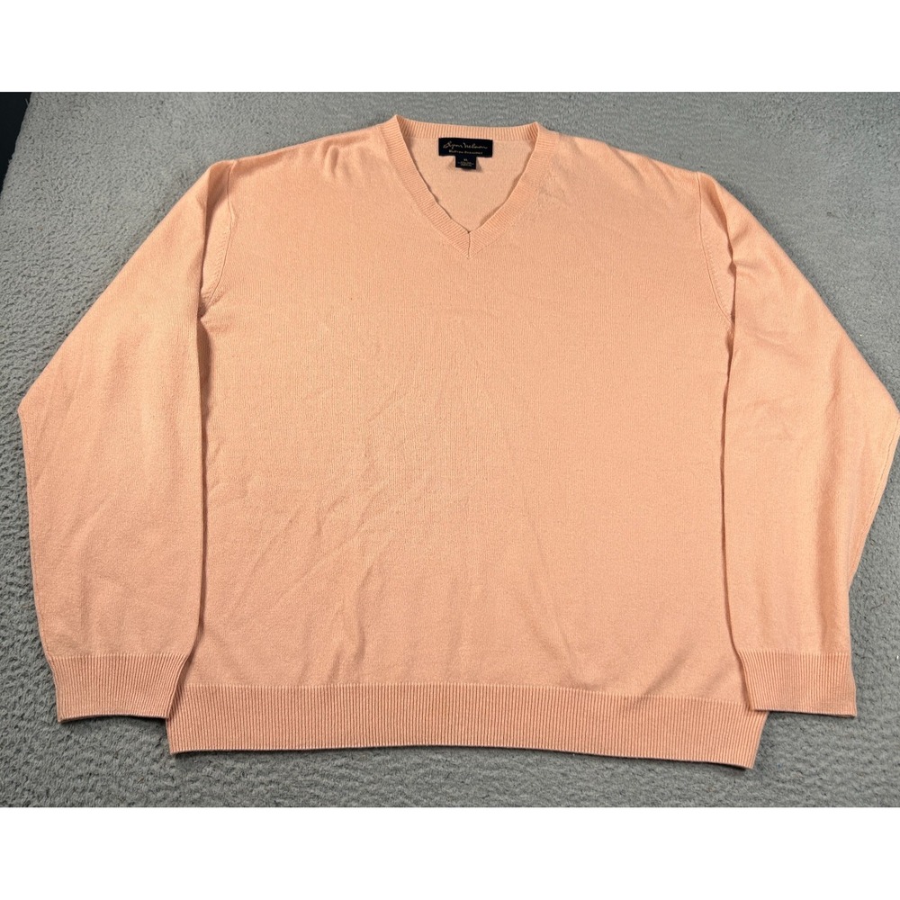 Byron Nelson‎ Eleven Straight Sweater Men's XL Orange Cashmere Knitted Preppy